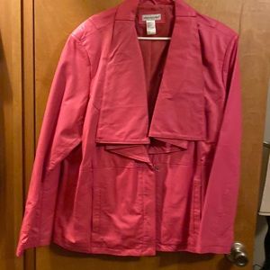 Pink Oversized lapel leather jacket.  One once
